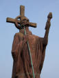 statue of St. Aidan on Lindisfarne
