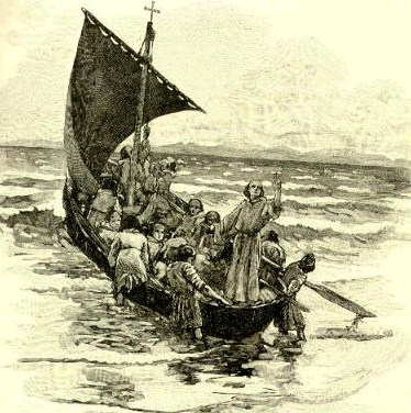 Columba Setting Sail for Scotland